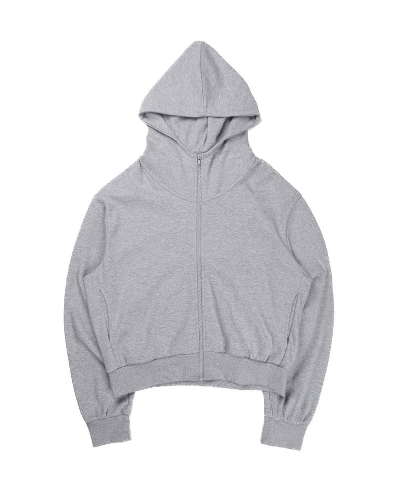  HIGHNECK CROP HOODIE ZIP-UP