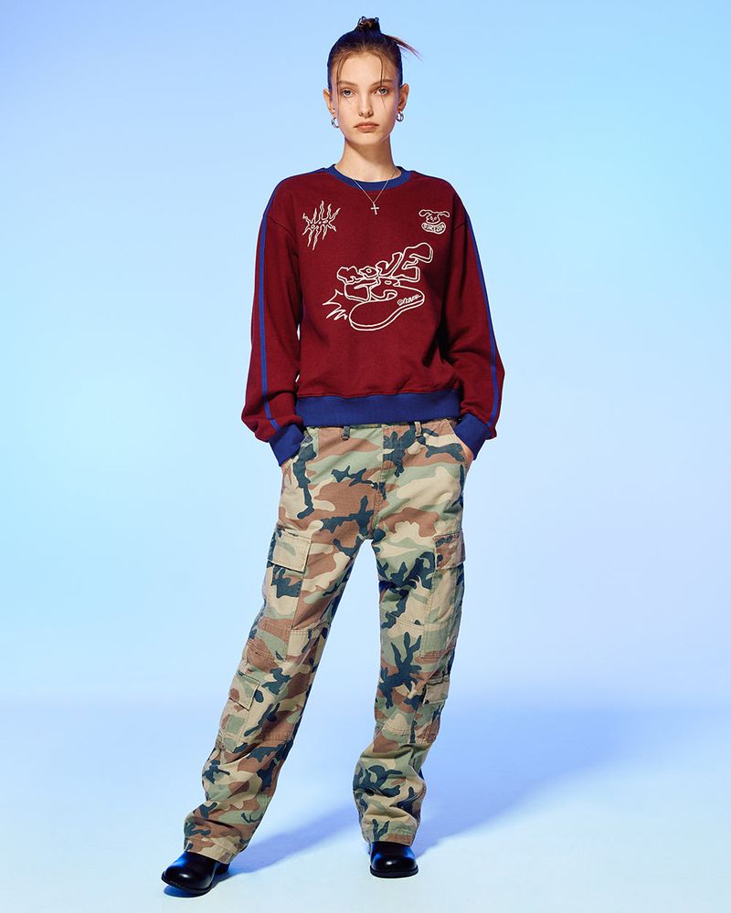 OLD SPORTS TEAM SWEATSHIRT-BURGUNDY