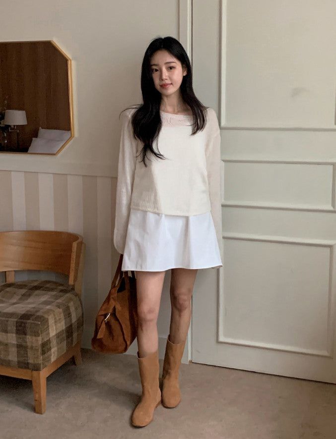 TD Suede Leather Middle Boots (2color)