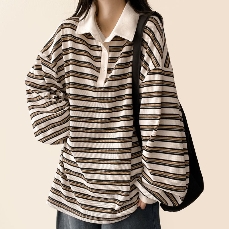 Puff Waffle Collar Sweatshirt T-shirt