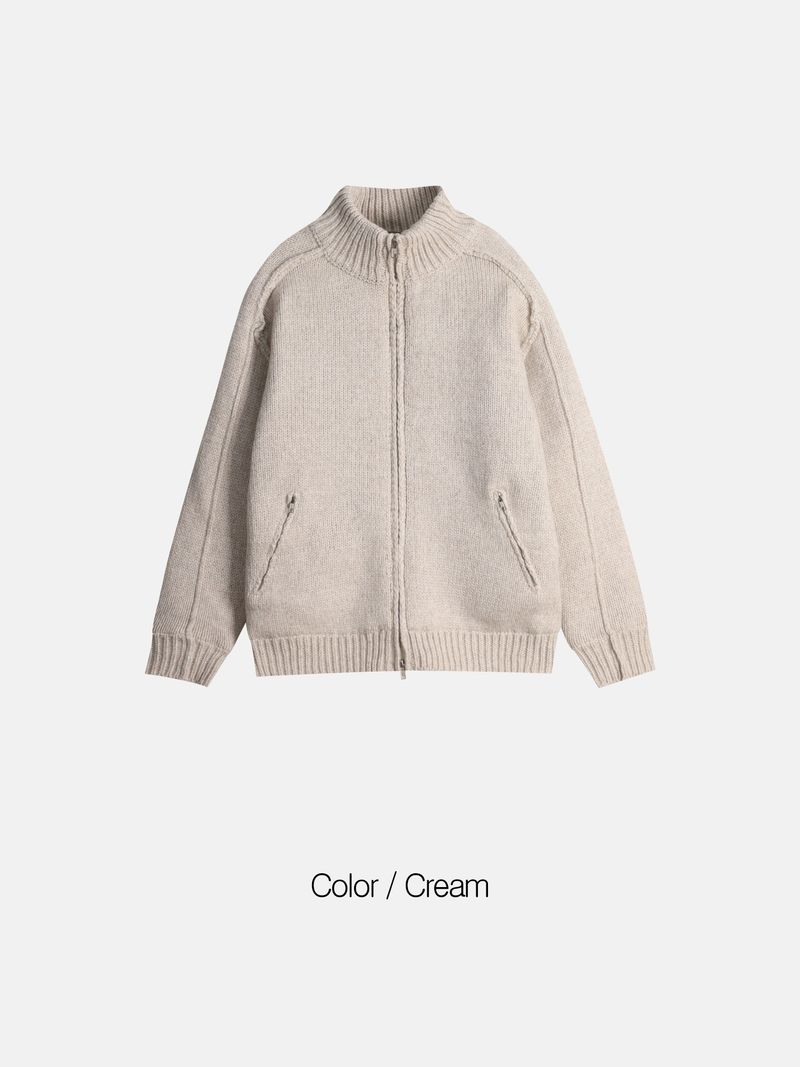 Knit Padded Zip-Up Ver2 6COLOR