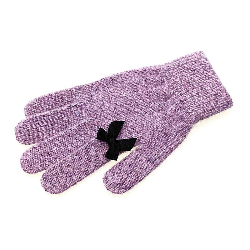 Ribbon Wool Gloves [Snow Purple]