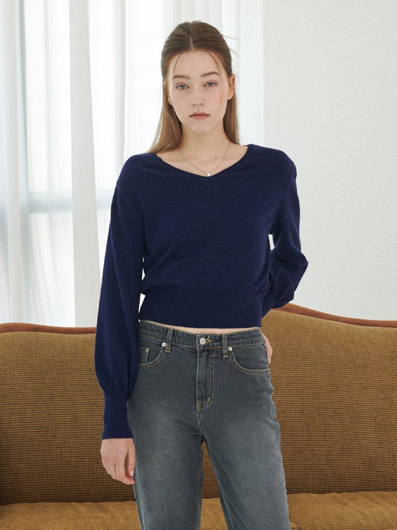 Emma Puff Knit (Navy)