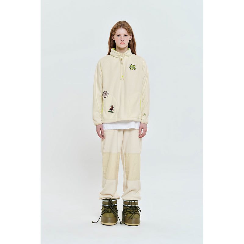 HALF ZIP UP FLEECE TOP [IVORY]
