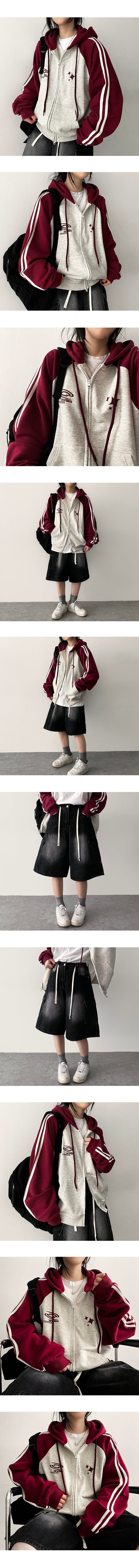 Deki Zuri Track Line Hooded Zip-Up