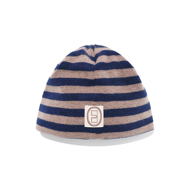 Striped knit beanie / Blue