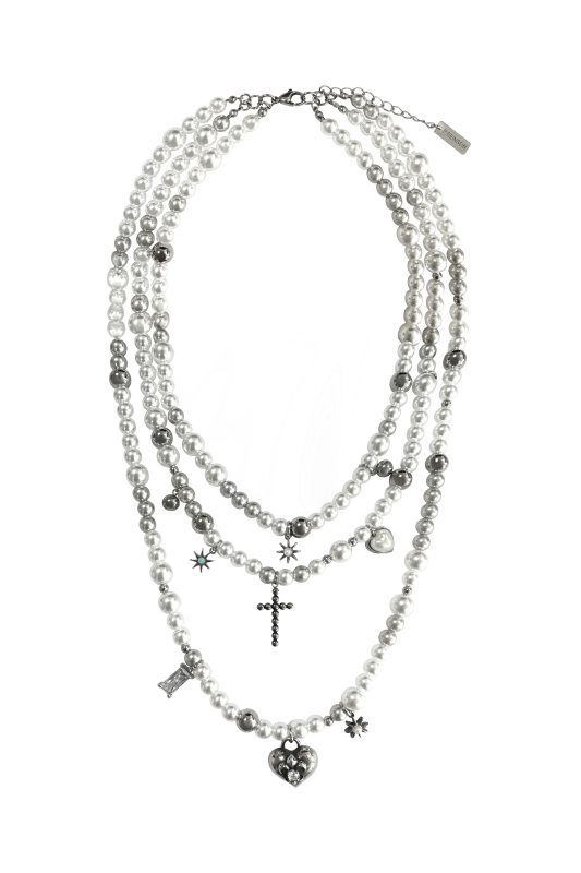 P:ReinSein（レインセイン）の「スリーレイヤードチャームパールネックレス（アクセサリー）」