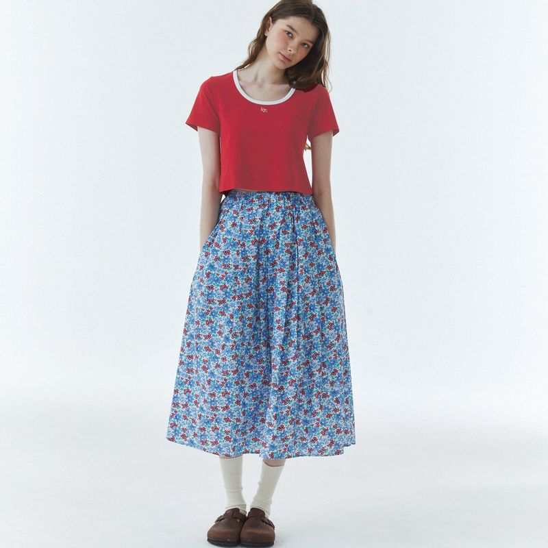 RVS Ringer Crop T-Shirt Red