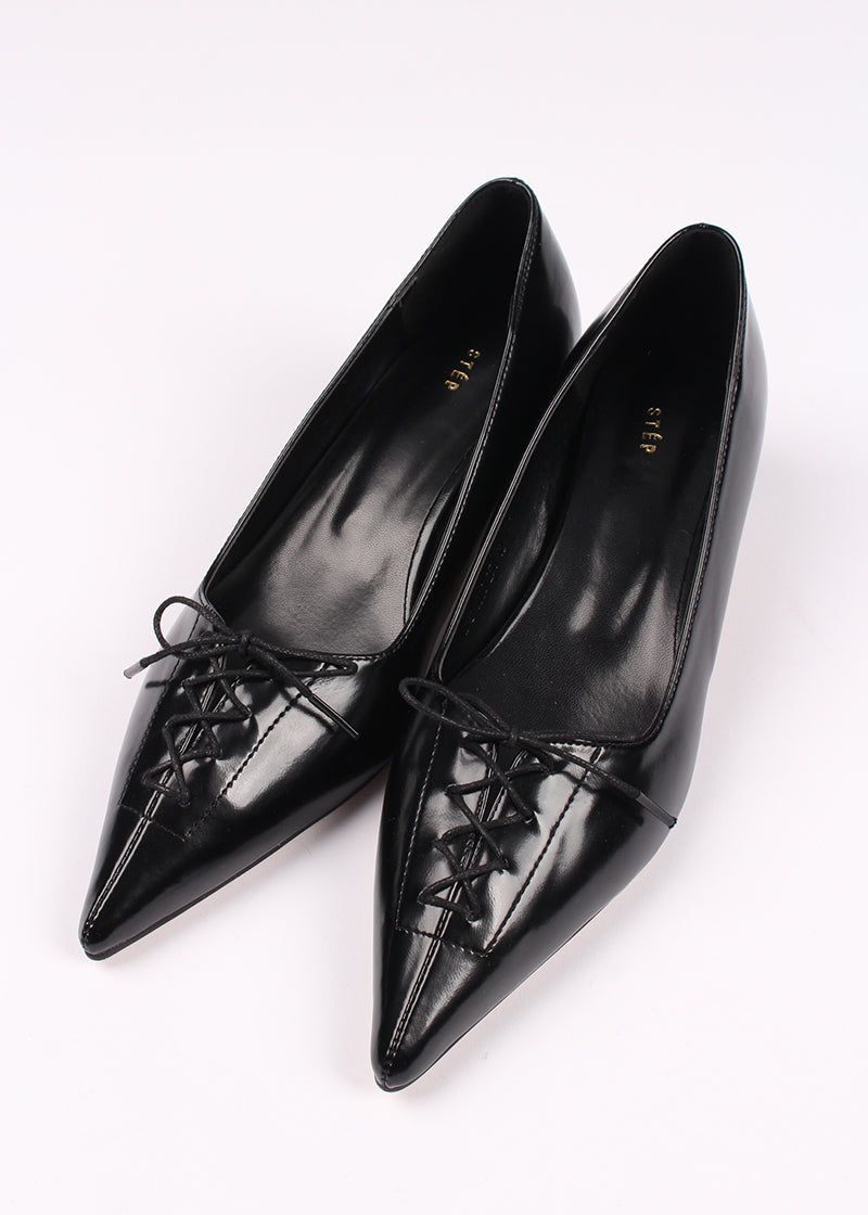 LACE-UP KITTEN HEELS