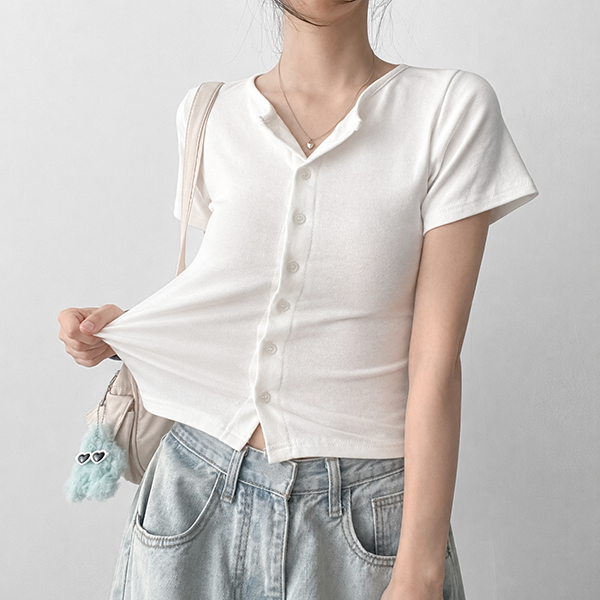Button Short Sleeve Cardigan (3 colors) 