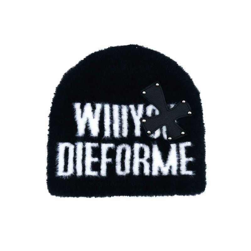 SEXXDEVIL Studded Mohair Cross Beanie