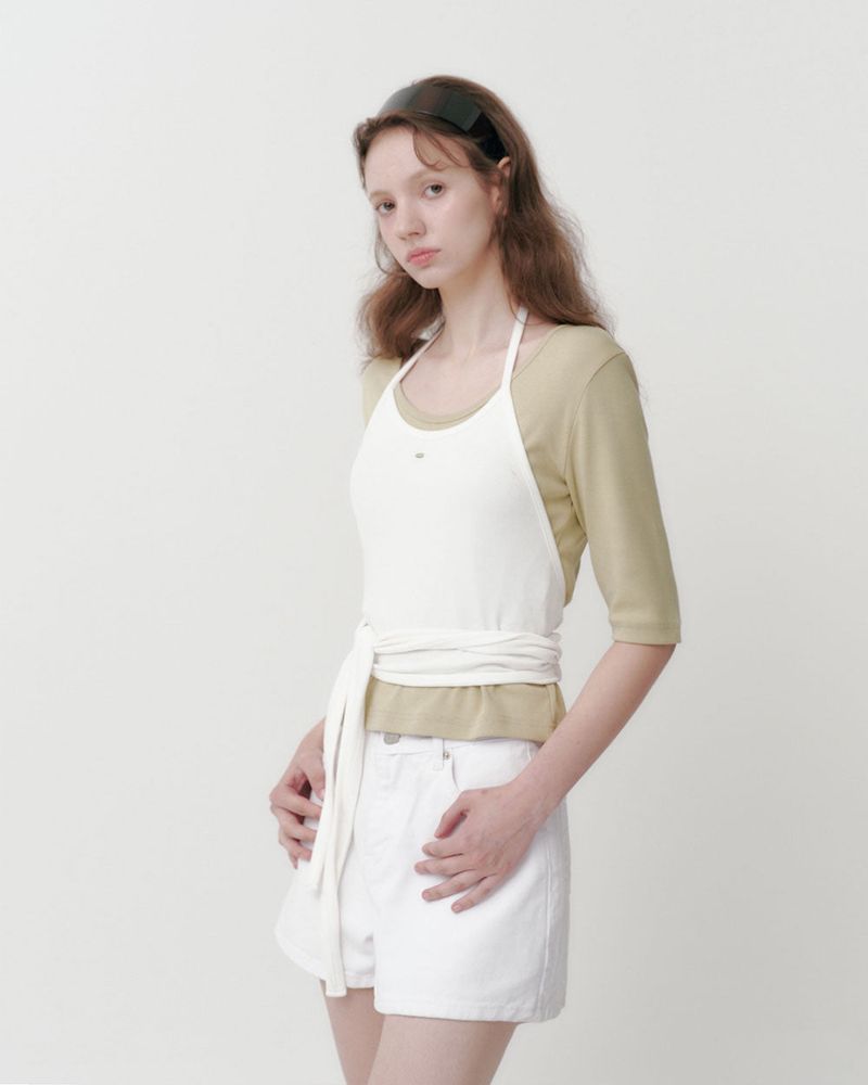 [MADE] Vibe, ribholter neck tank top