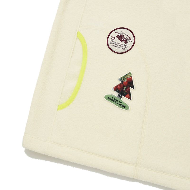 HALF ZIP UP FLEECE TOP [IVORY]
