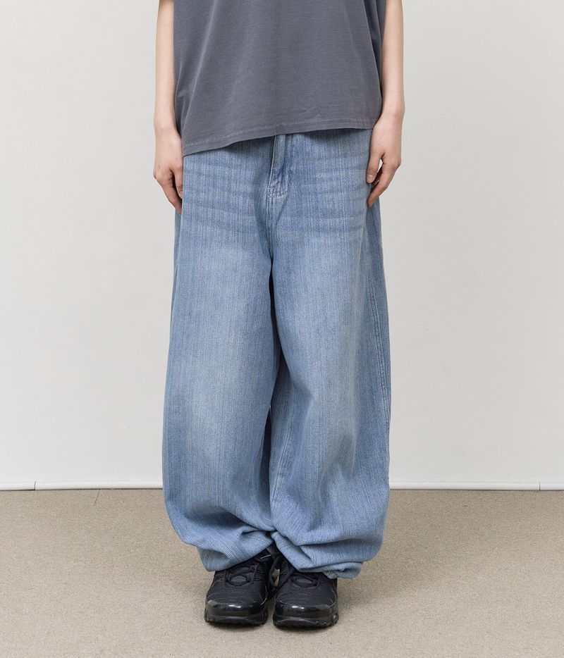 HIFIFNK(ハイファイファンク)の「Martin Striped Wide Denim(Pants)」