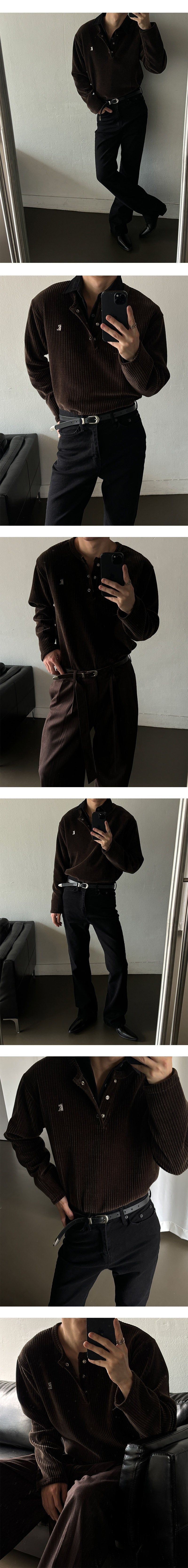 [MADE] Velvet golgi henry neck knit sleeves(3color)