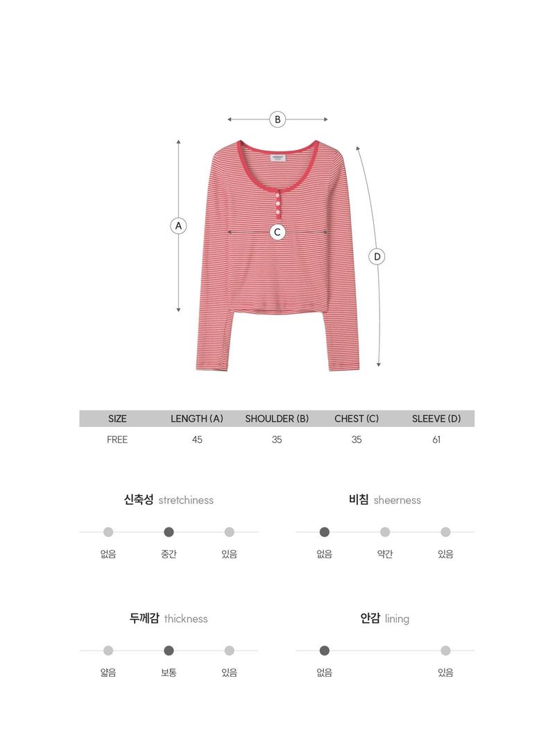 STRIPE COMBI BURTON T-SHIRT (RED)