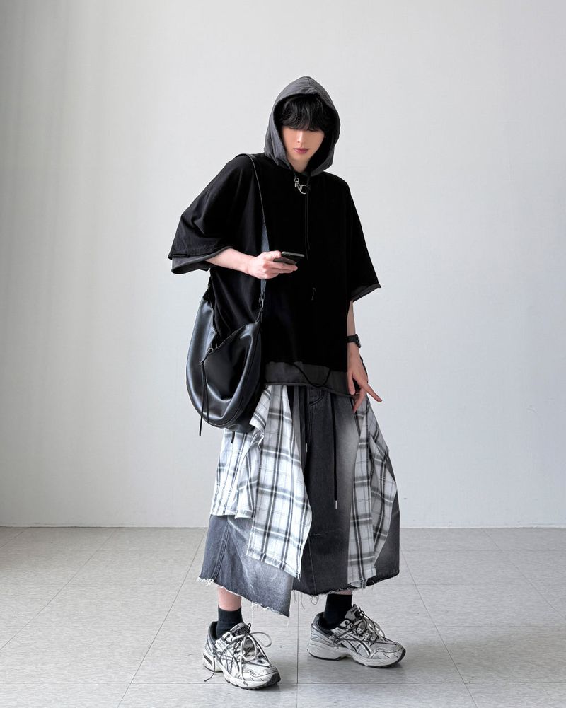 Crunch Layered Half Hoodie
