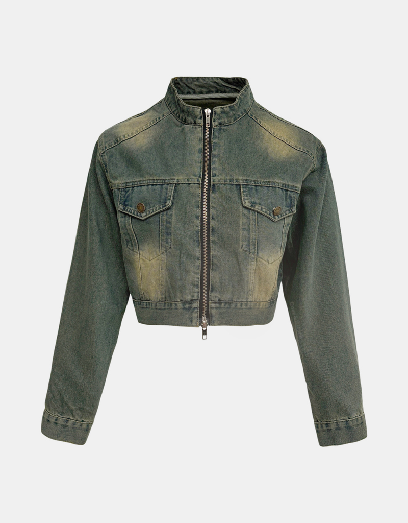 Bren Wash Denim Zip Up