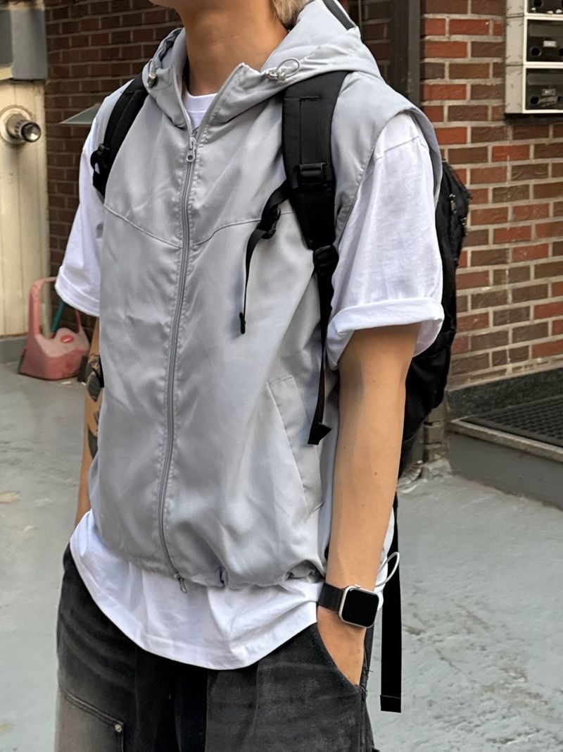 Tech poly hood vest 3C