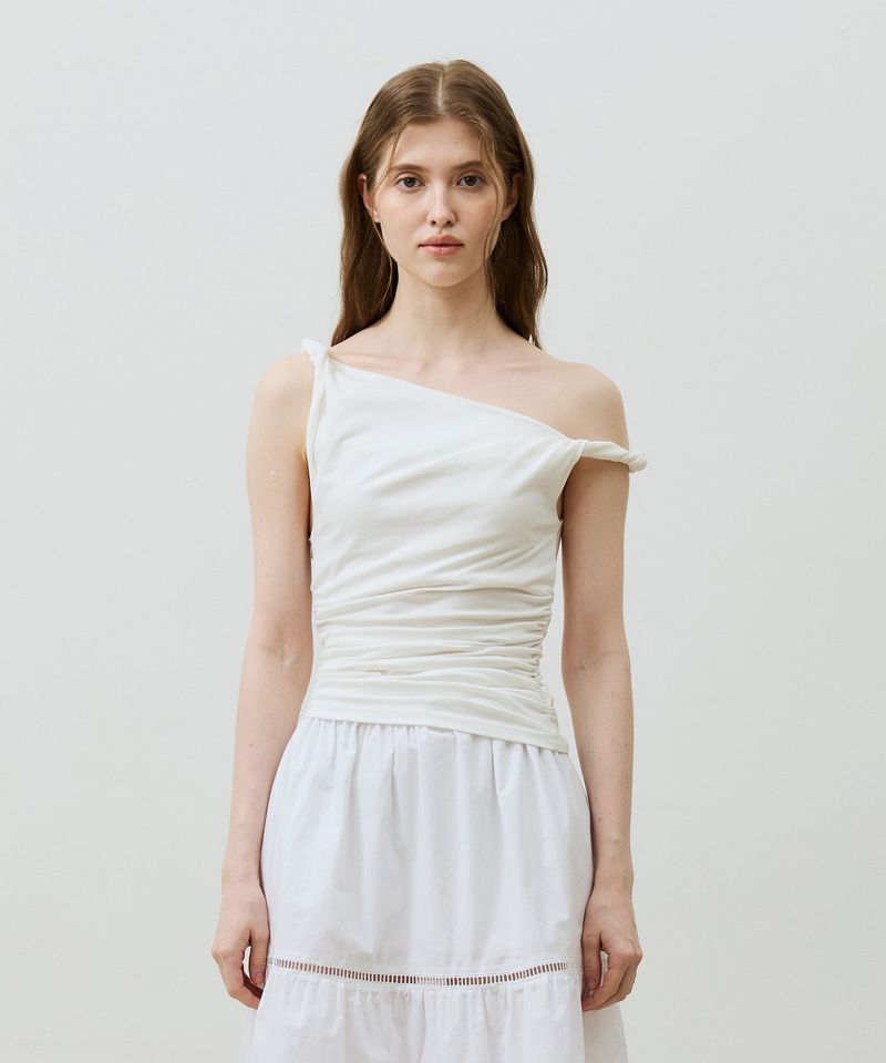 COS TWISTED SHIRRLING TOP / IVORY