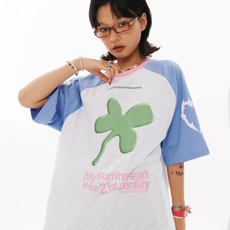Clover Overfit Raglan T-shirt [Light Grey]