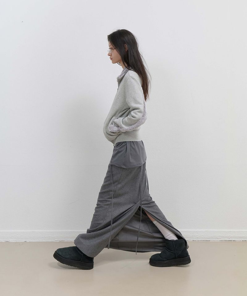 ojos（オホス）の「Fur Trim Jersey Zip-up / Grey（Jackets/Outerwear）」