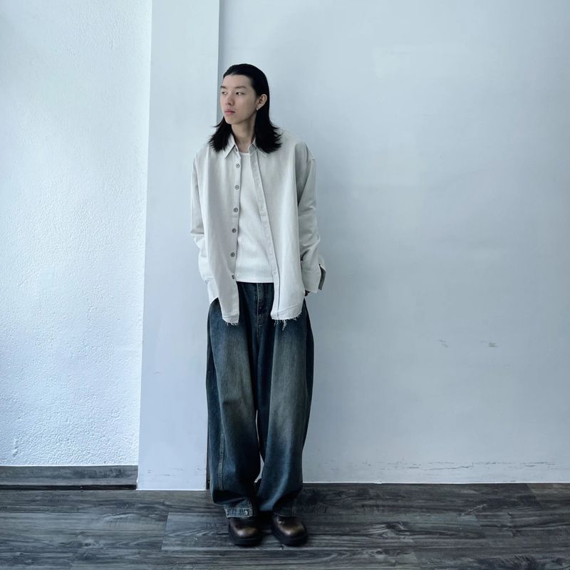 ローヘムドロップショルダーシャツ