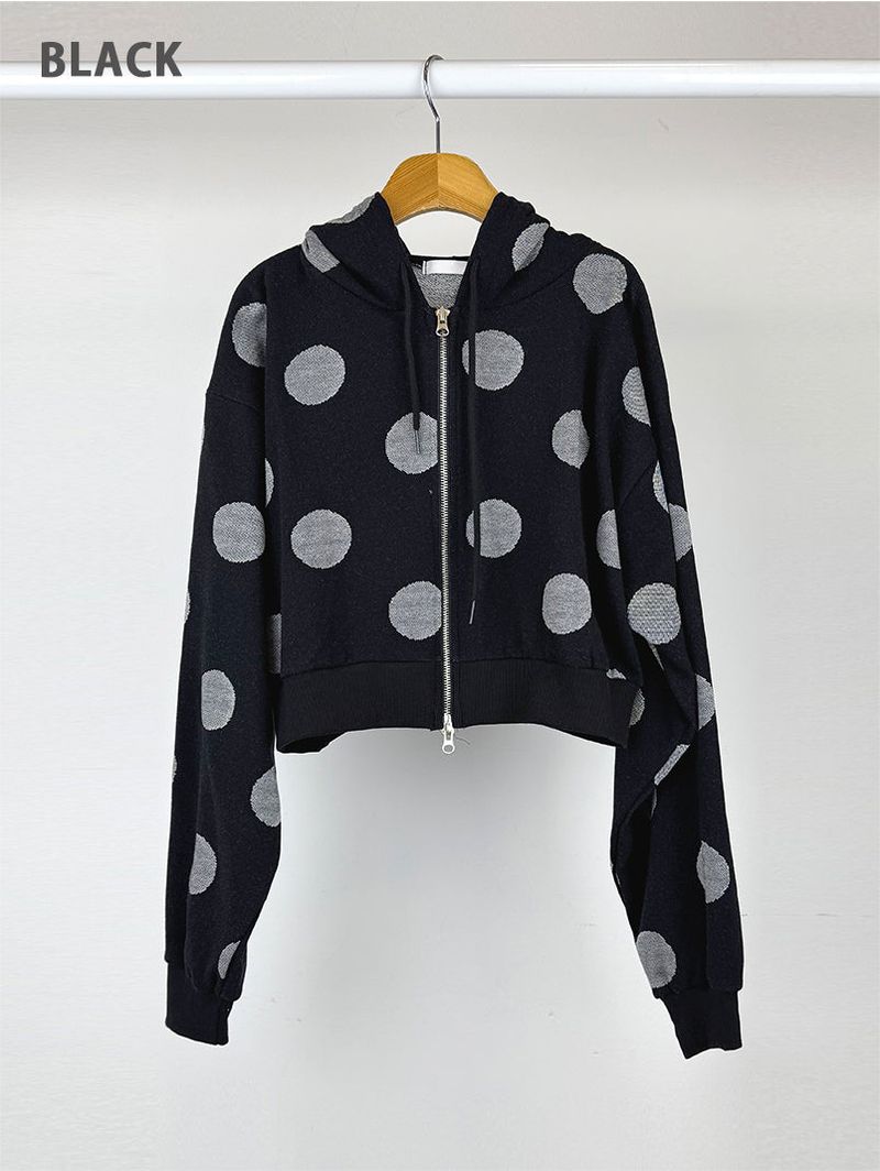 DOT HOOD ZIP-UP (2C)