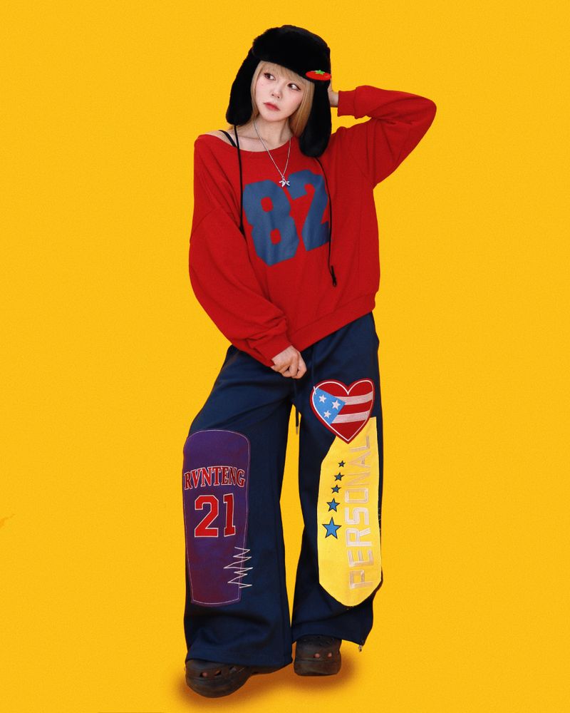 pop-pop patch string pants (2color)