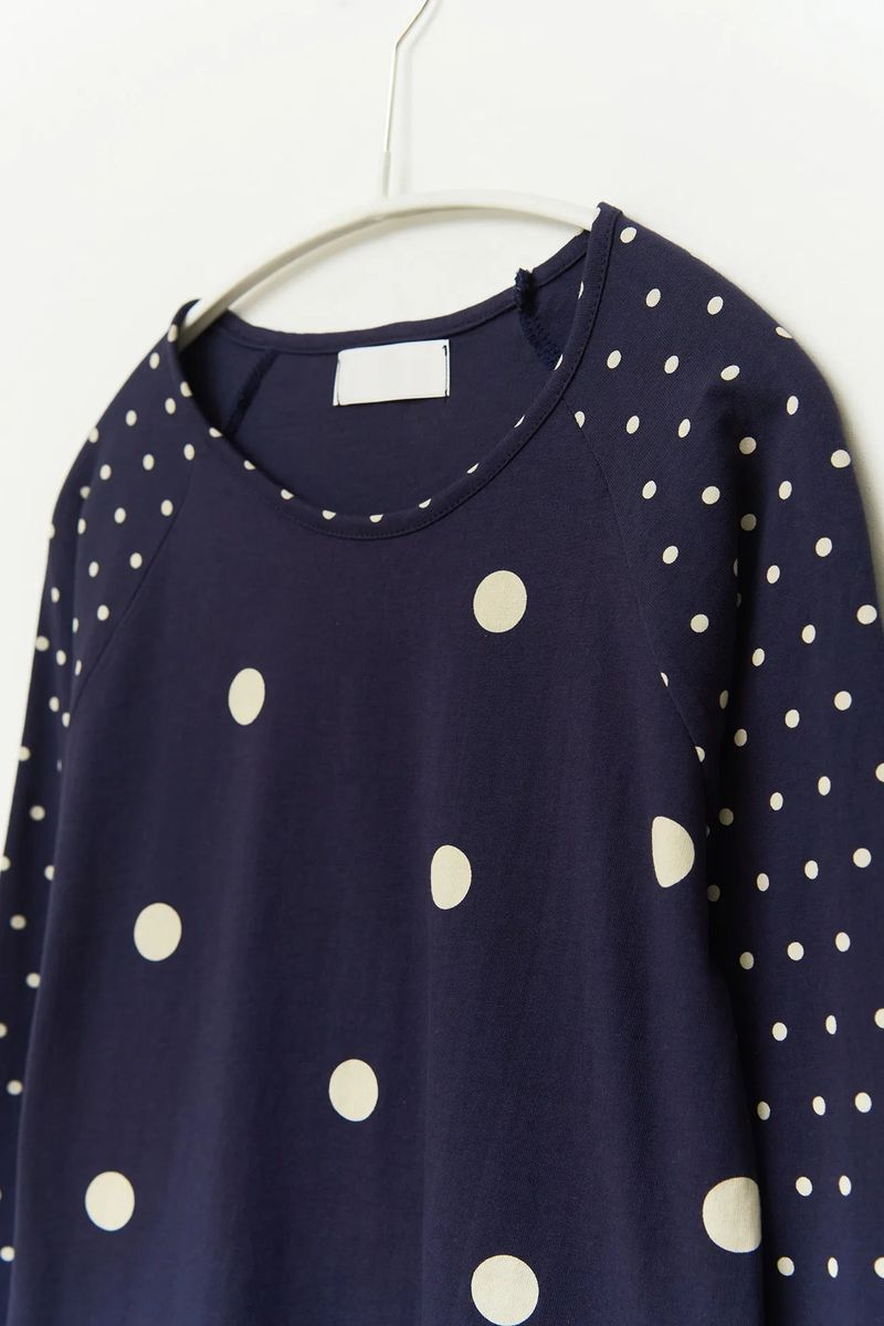 (W) Greek Dot Raglan Top