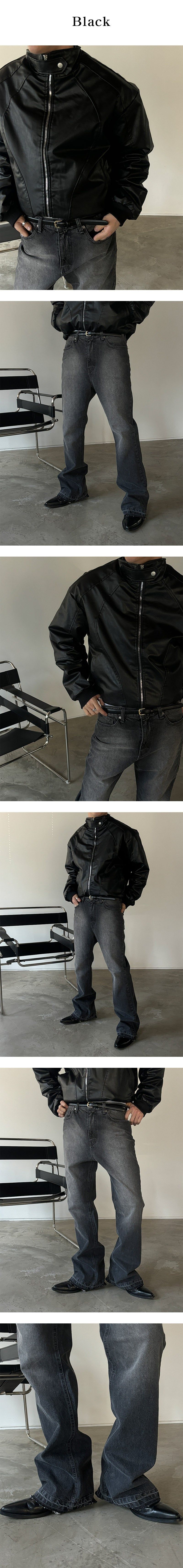  [S/F] Leather curve biker jakcet(2color)