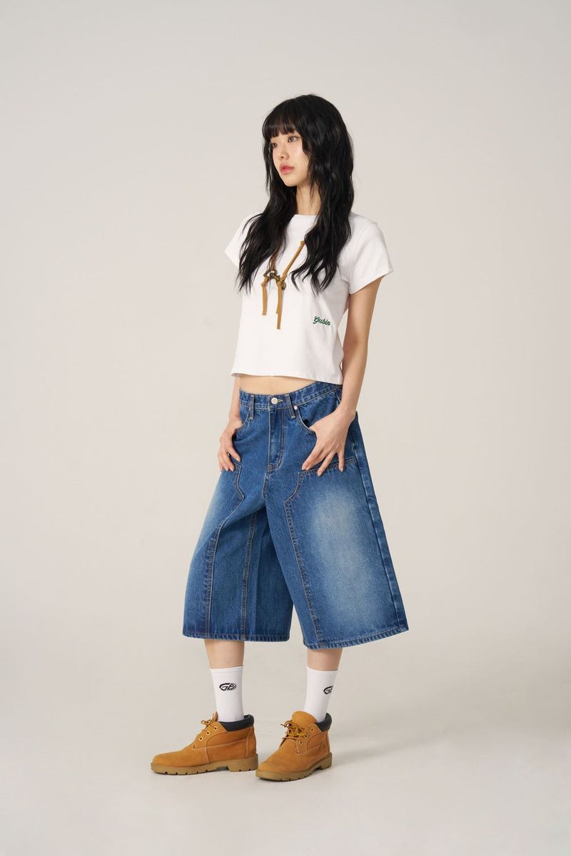 (W) Mid-Blue Bermuda Pants