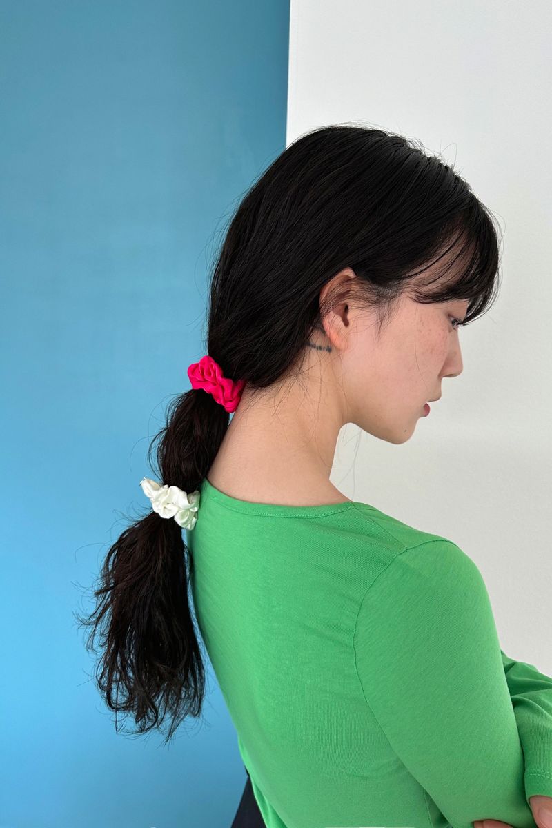 mini satin scrunchie - 4set
