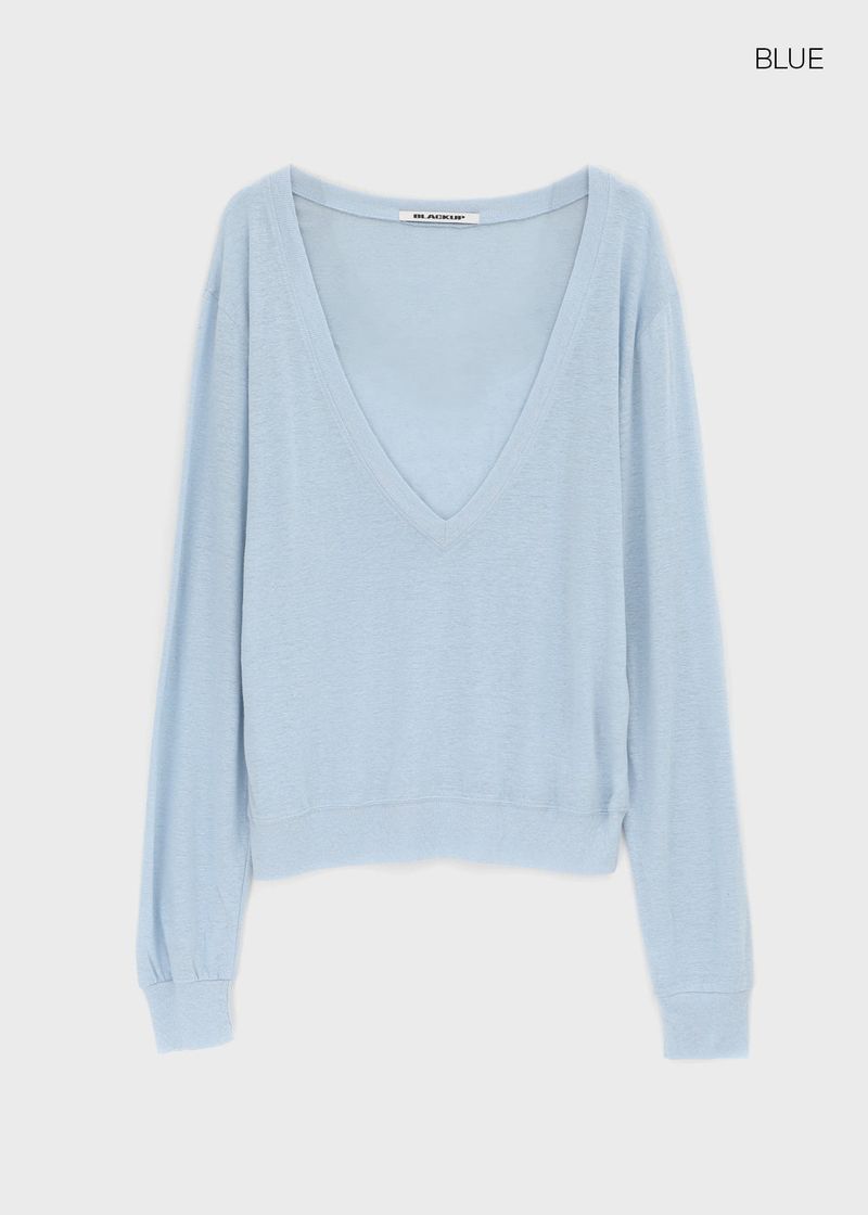 [MADE] Roslyn Deep V-Neck Summer Long Sleeve Top (Linen 55%)