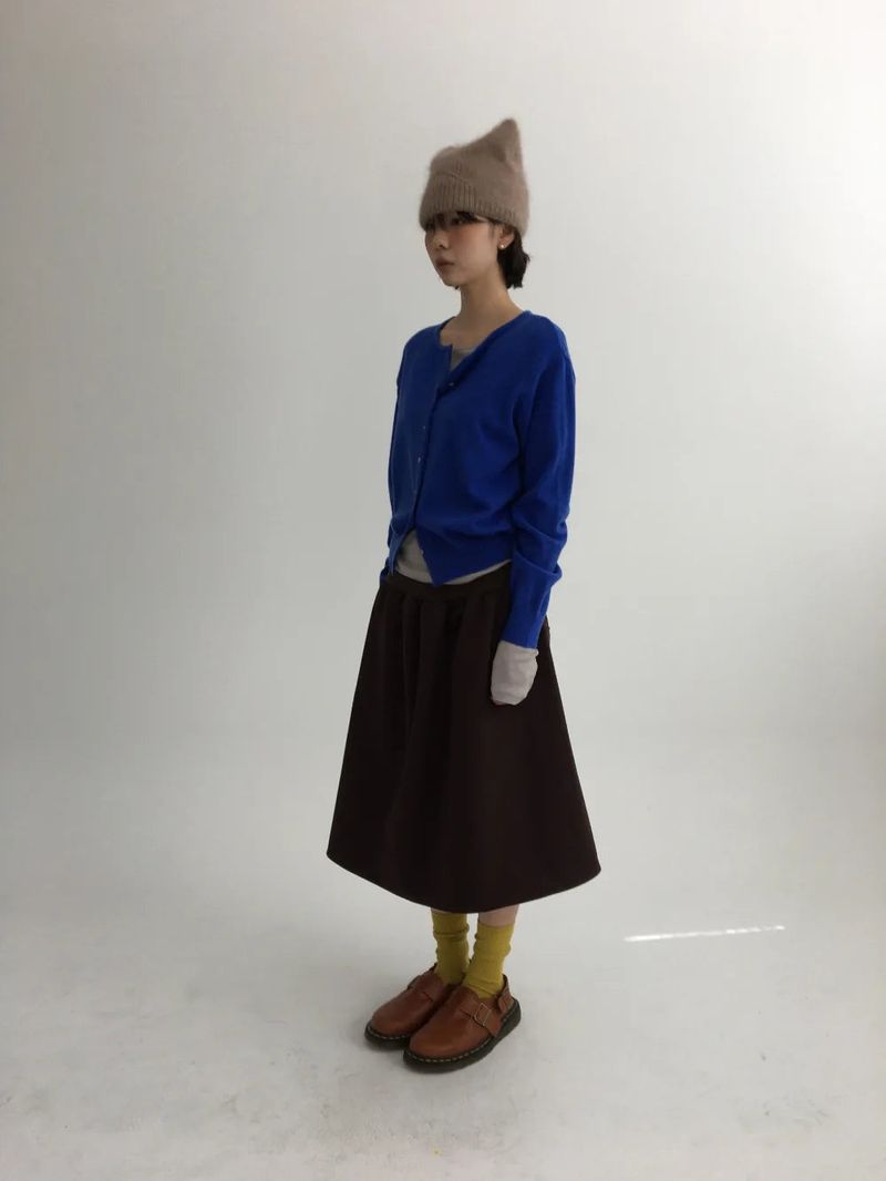 flap back pocket midi skirt (3color)