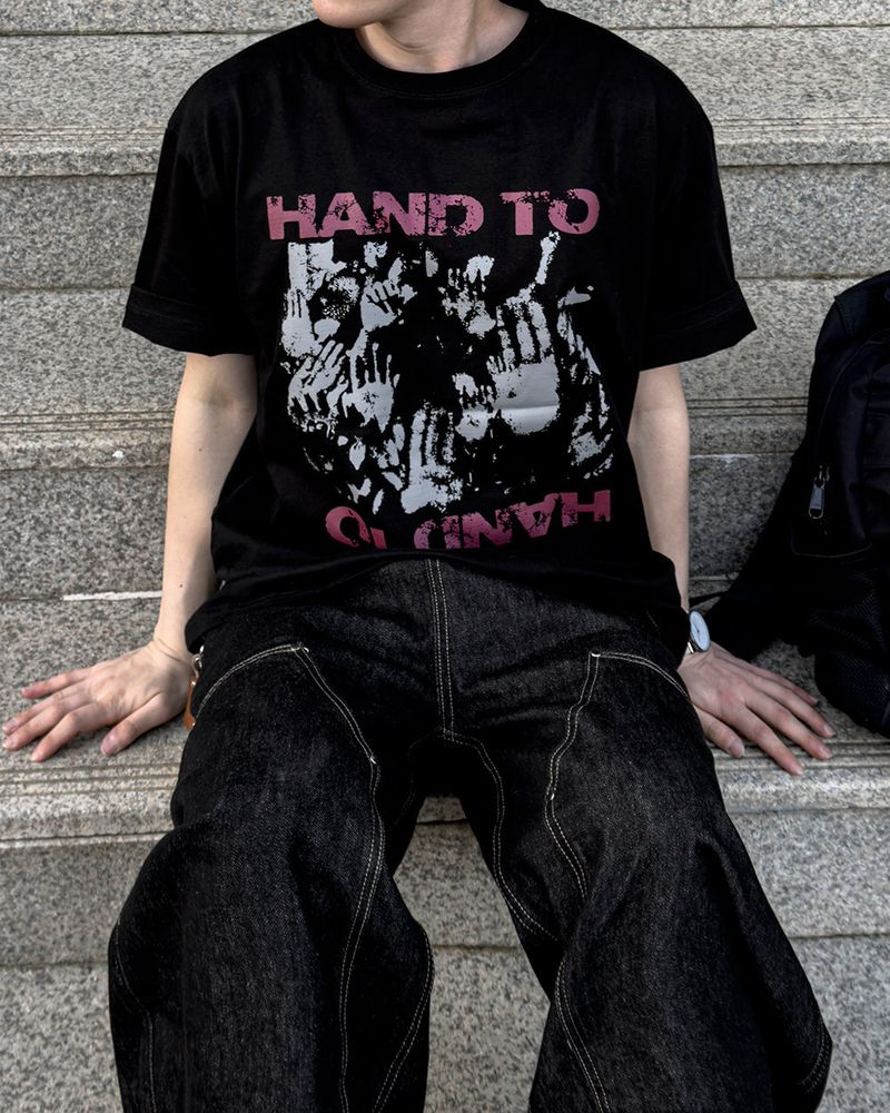 Touch Graphic Oversized Half T-Shirt
