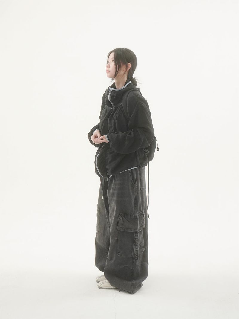 Bailen Shirring Ringer Windbreaker -4C