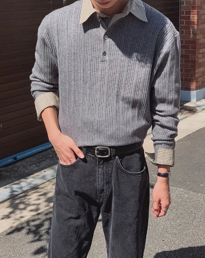 Cannon More Henley Neck Knit