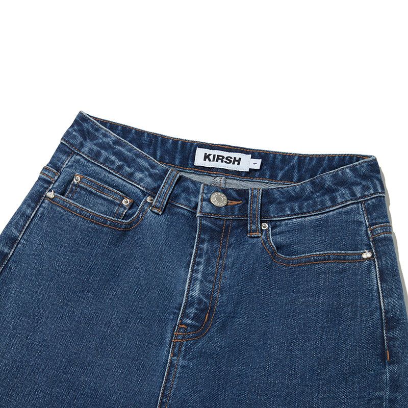 CHERRY BOOTS CUT DENIM PANTS [DARK BLUE]
