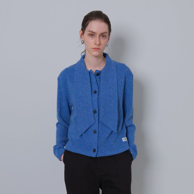 Blue Tie Knit Cardigan