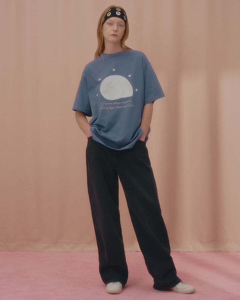 CHARMING SHELL TSHIRT-BLUE