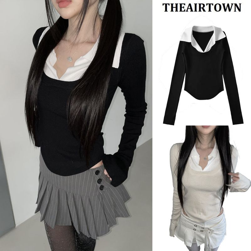 THEAIRTOWN（ザエアータウン）の「ソルトニットダブルトップ(2 color)（トップス）」