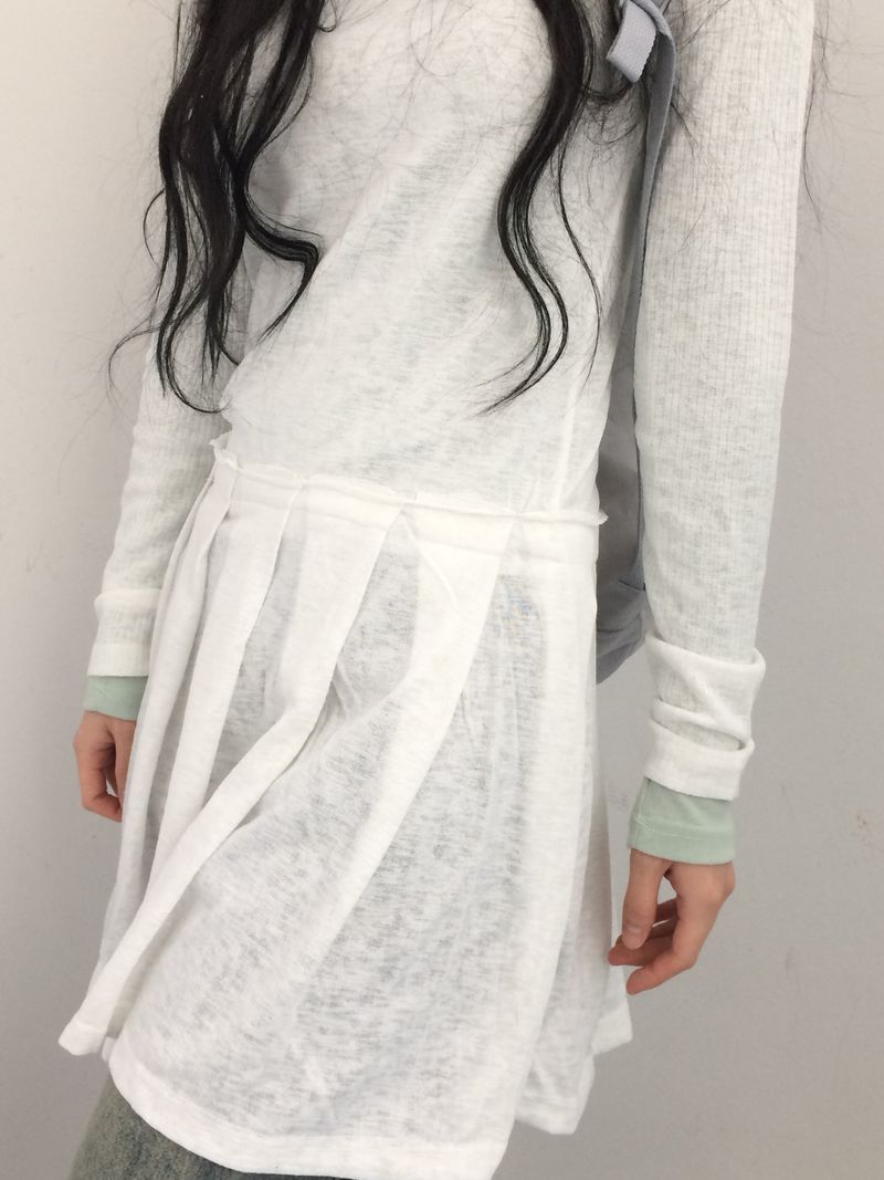 line and pleated dress