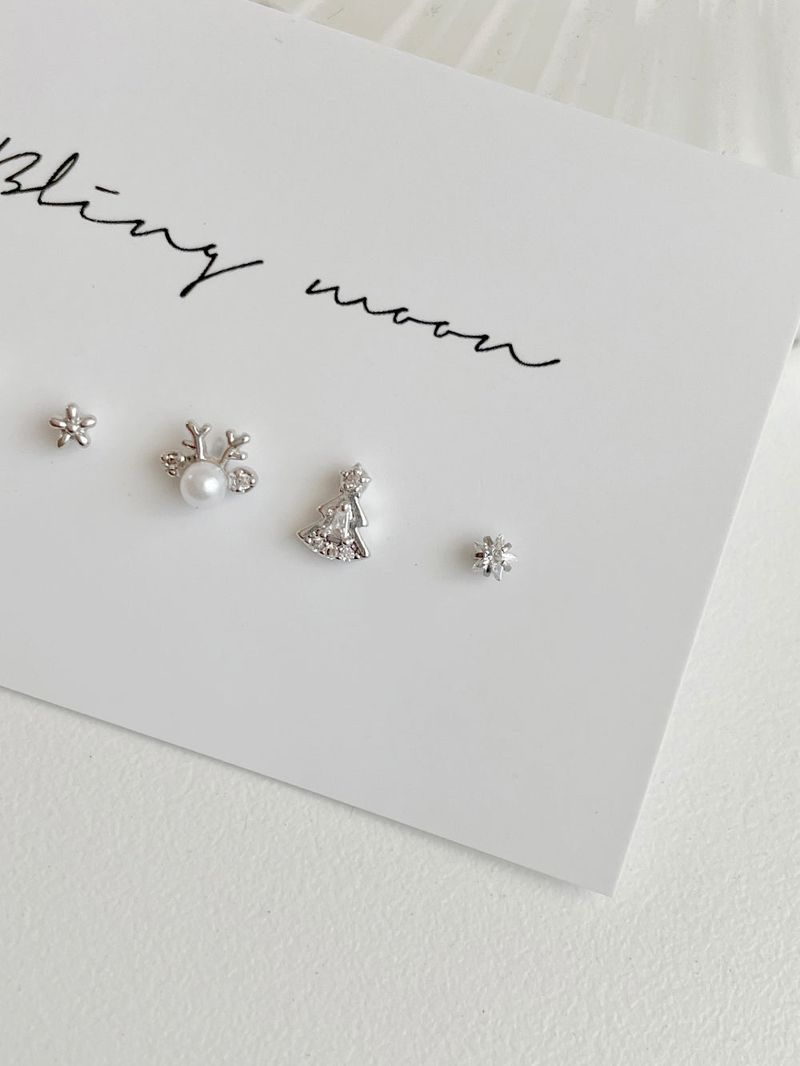 [5 set] white winter piercing set