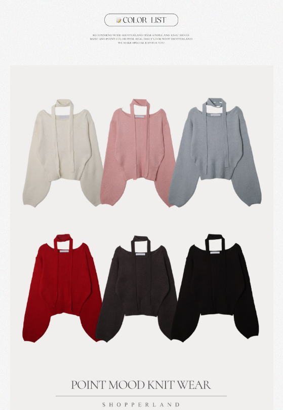 PV One Shoulder Knit + Tie Set (6color)