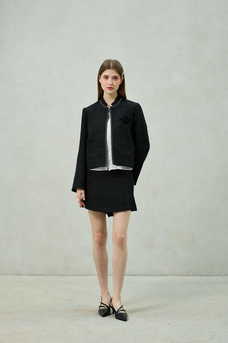 AGLOW TWEED JACKET / BLACK