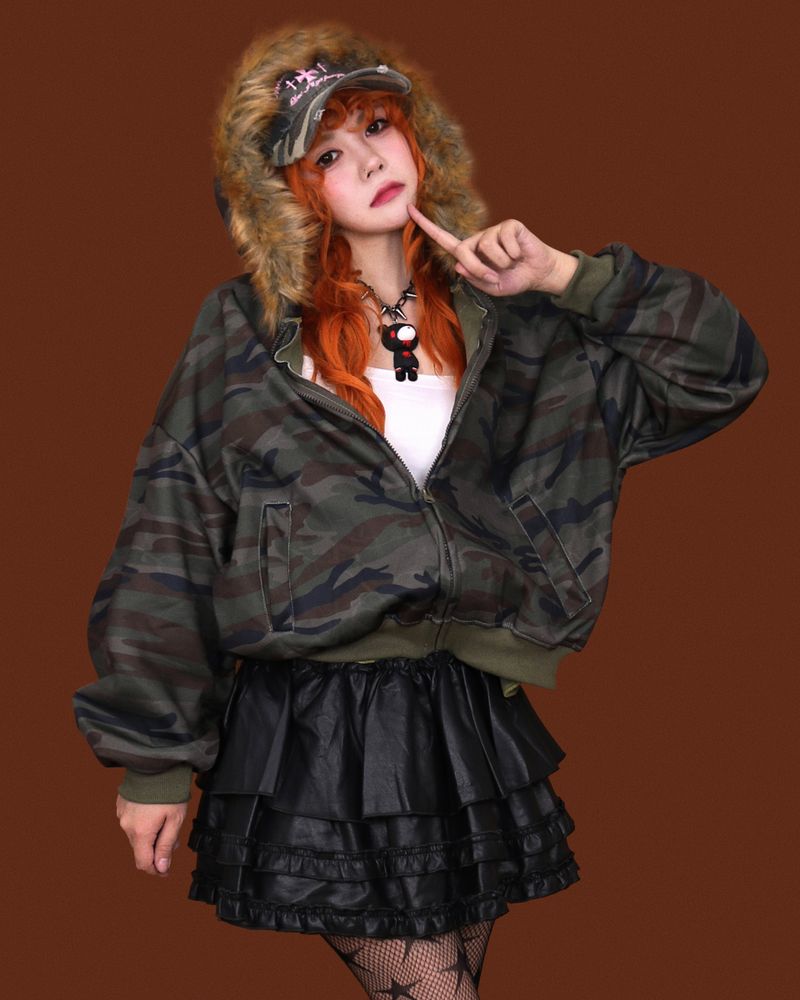camo grunge ball-cap (2color)