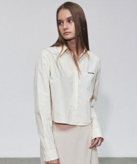 STANDARD LOGO CROP SHIRT_MINT GRAY