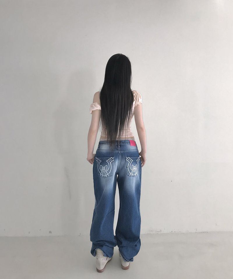 ポニーリボンデニムパンツ