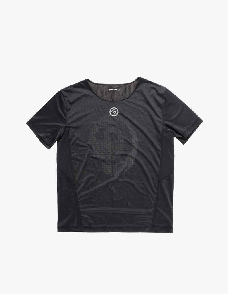 thewarld（ザワールド）の「LASER BACK HOLE RUNNING TEE BLACK（Tops）」